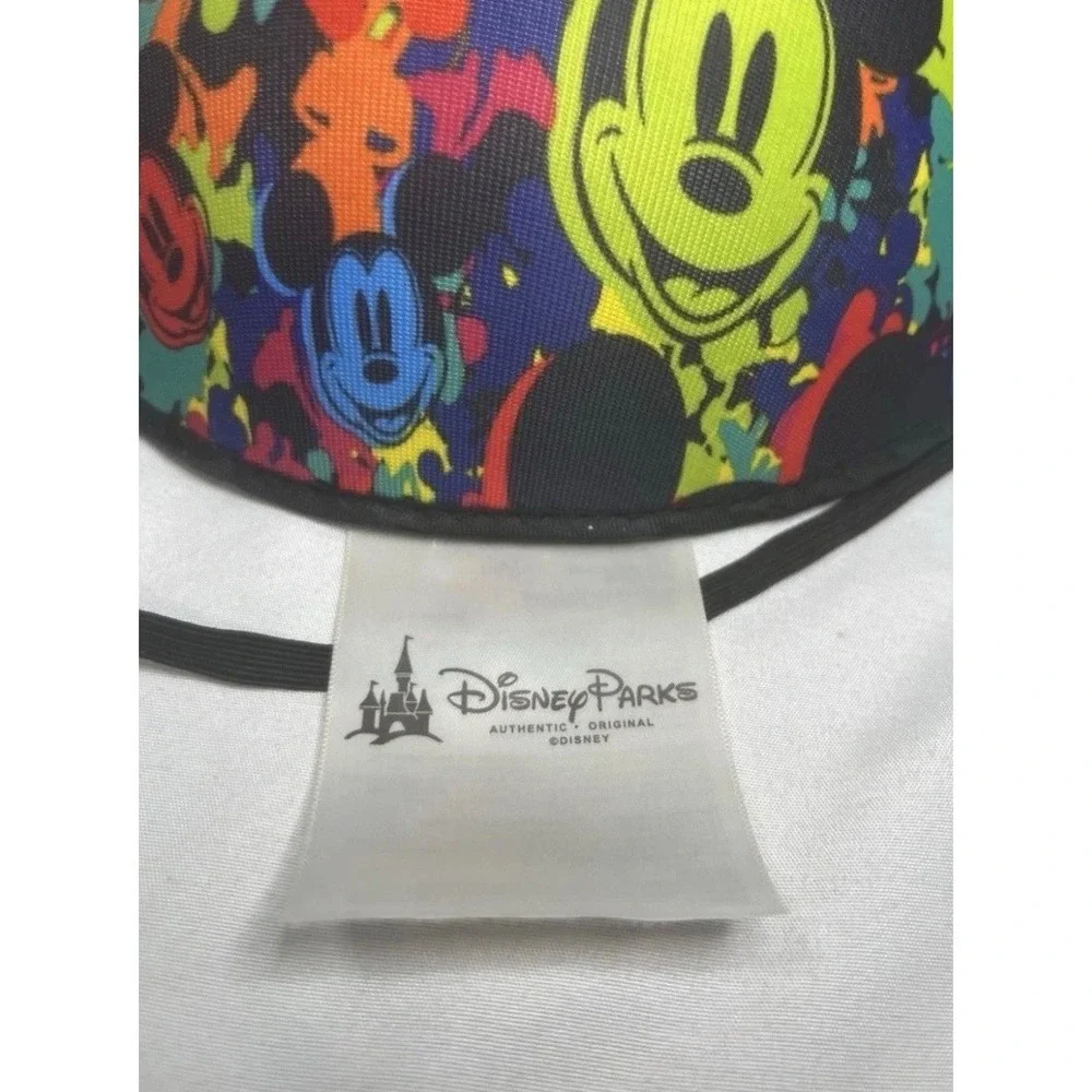 Disney Parks Mickey Mouse Light Up Ear Hat Paint Splatter Rainbow Glow Ears Hat
